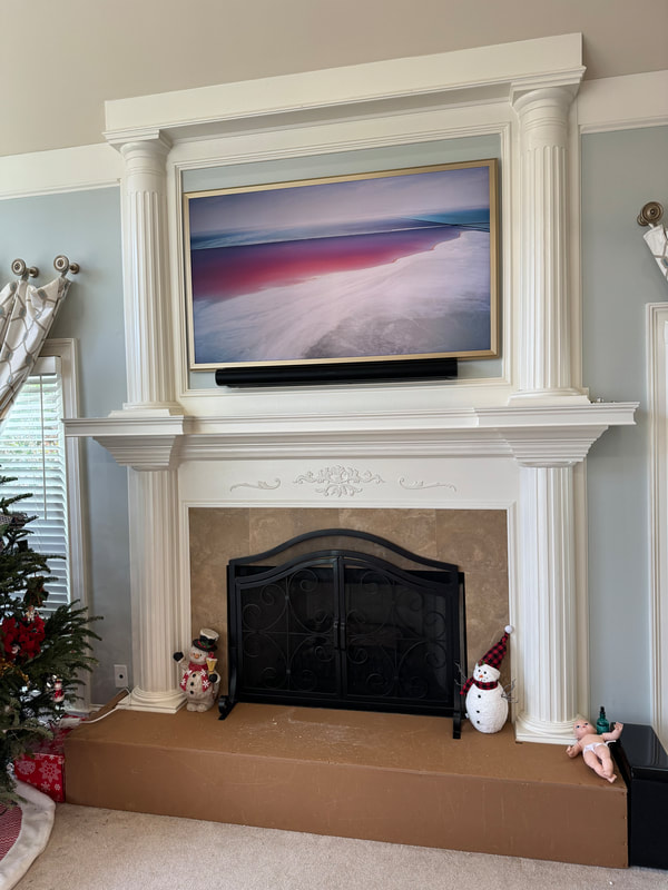 Fireplace TV Mounting Samsung Frame TV